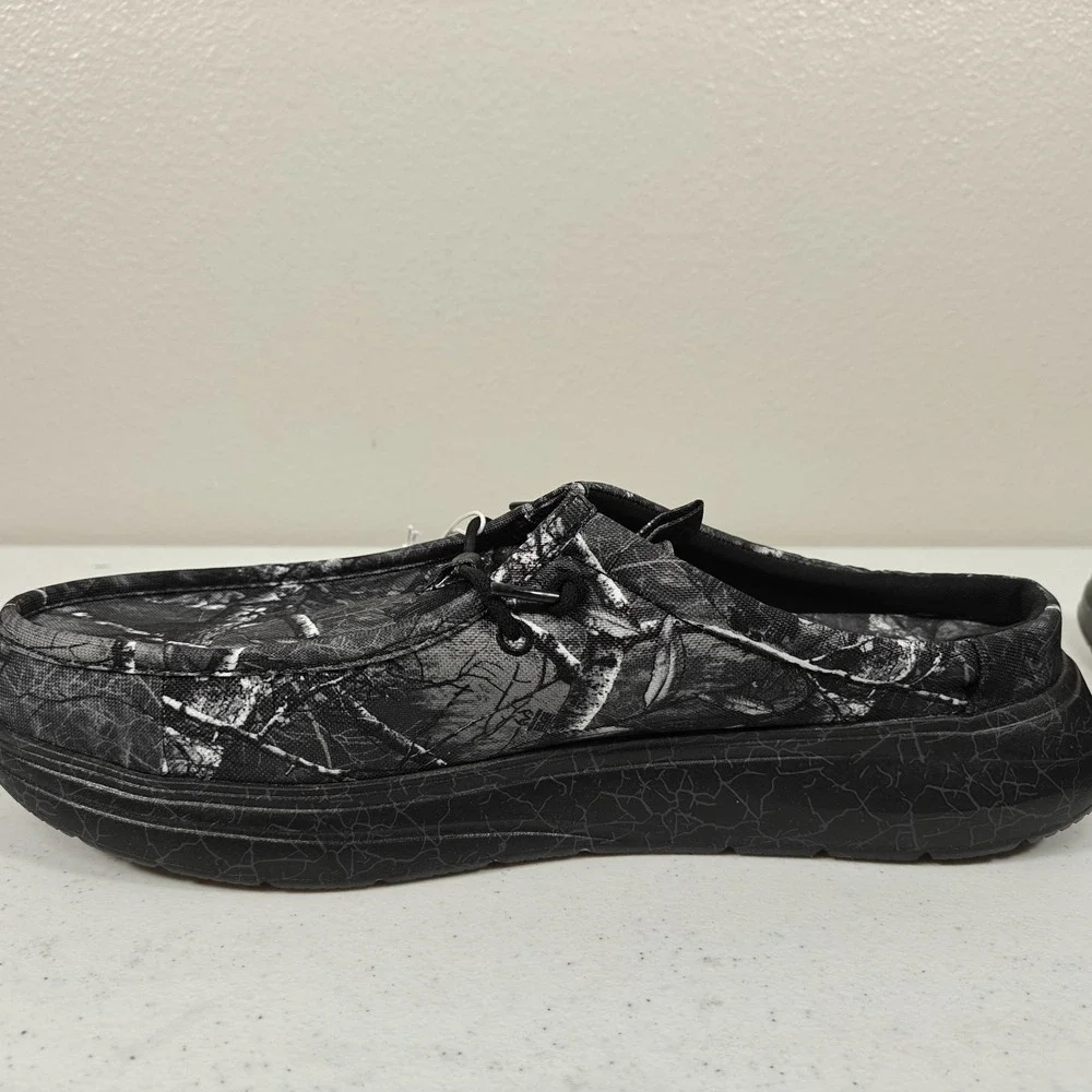 Hey Dude x Jelly Roll Wally Realtree Edge Camo Men's 12 Black Slip On Shoes NWT